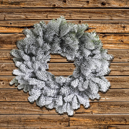 COURONNE FLOQUEE 45cm