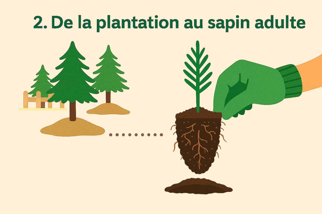 de la plantation au sapin adulte
