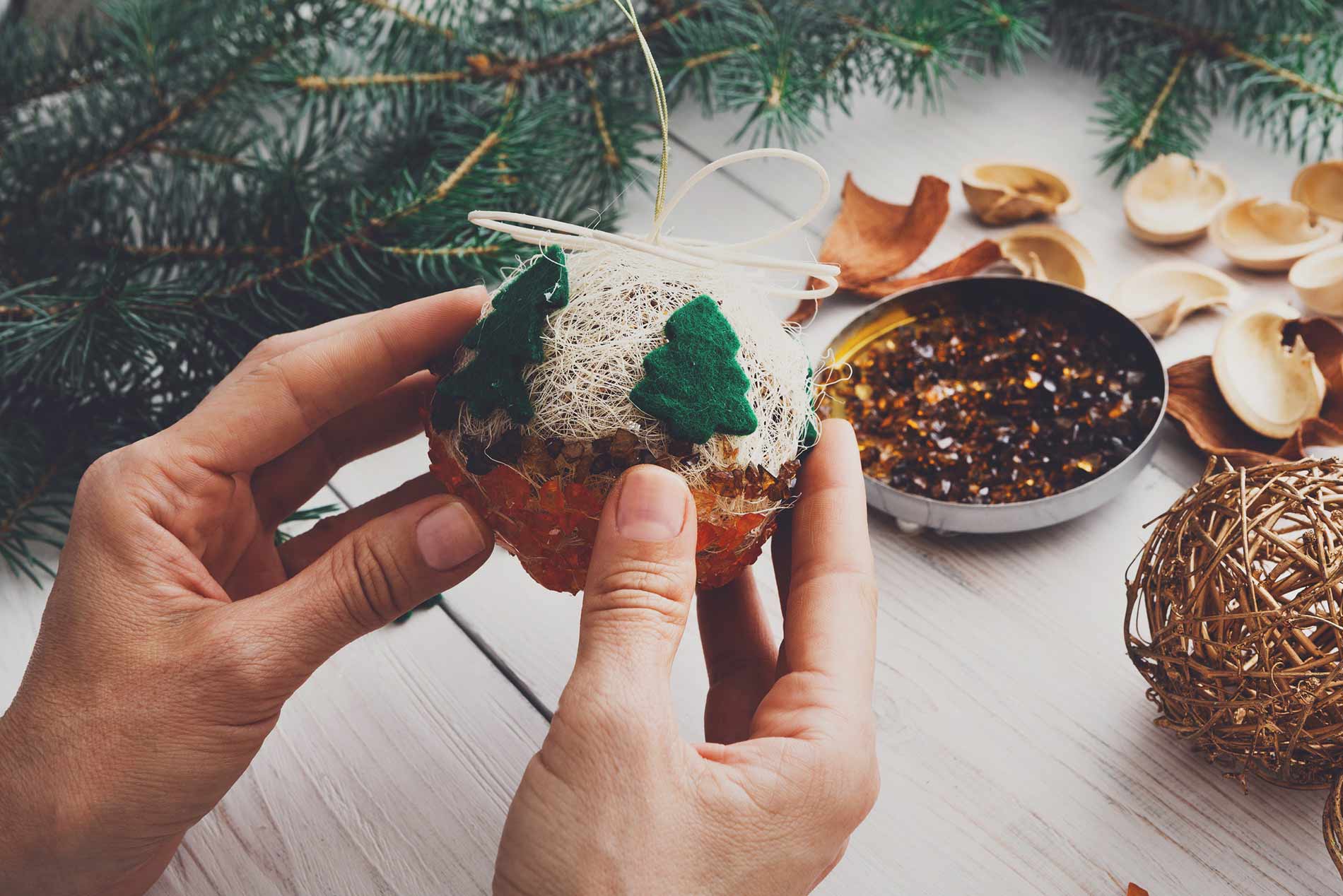 boules de noel atelier diy famille