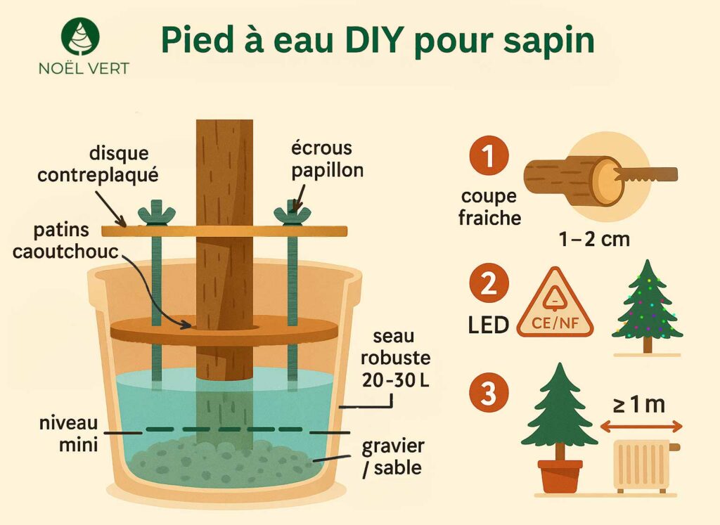 Pied à eau DIY pour sapin