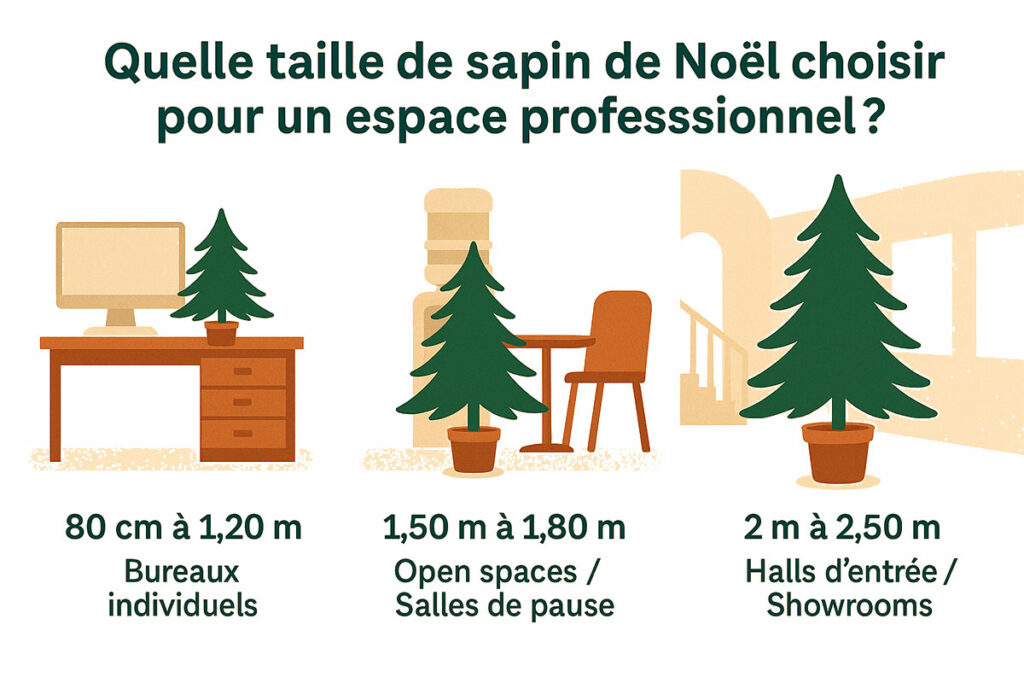 quelle taille de sapin de Noel choisir pour un espace professionnel ?